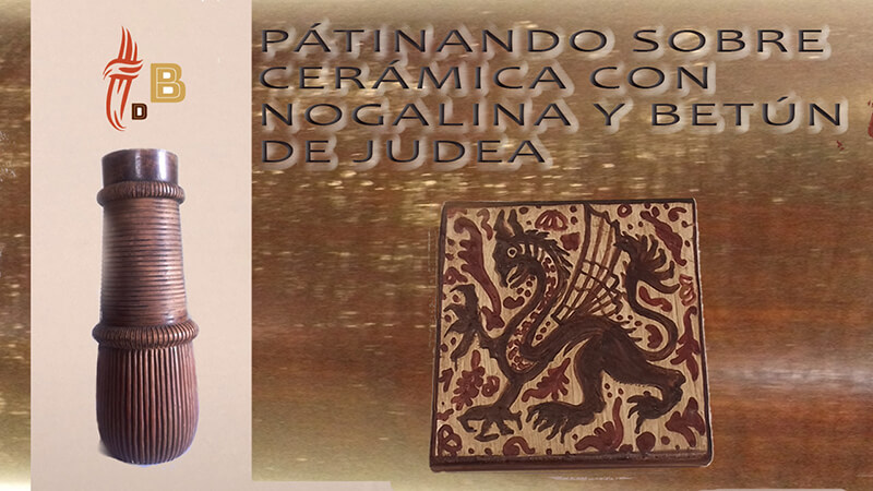 Pátina sobre cerámica, nogalina y betún de judea